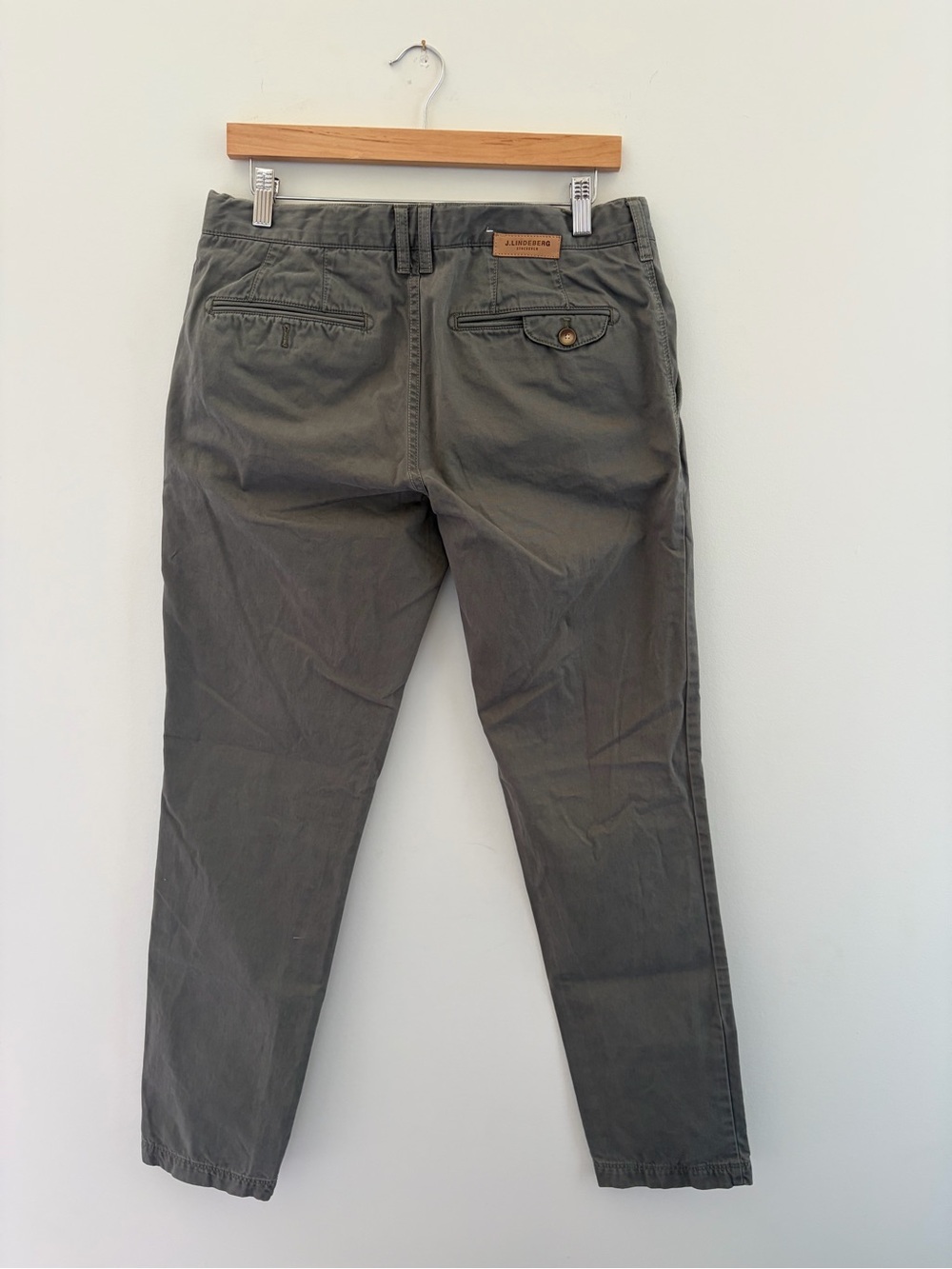 J Lindberg Khaki green straight leg Brushed Twill Cotton Chino Pants, 31x32 - Picture 6 of 10